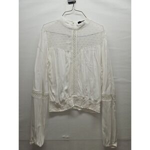 Womens Bik Bok Long Sleeved Blouse Size M Dainty Feminine Boho Fairy Flowy